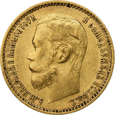 Russia, Nicholas II, 5 Roubles, 1898, Saint Petersburg, Oro, BB+, KM:62