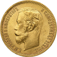 Rusland, Nicholas II, 5 Roubles, 1902, Saint Petersburg, Goud, PR, KM:62