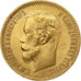 Rússia, Nicholas II, 5 Roubles, 1902, Saint Petersburg, Dourado, AU(55-58)