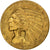 Stati Uniti, $5, Half Eagle, Indian Head, 1908, Philadelphia, Oro, BB+, KM:129