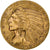 United States, $5, Half Eagle, Indian Head, 1909, Philadelphia, Gold, AU(50-53)