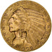 United States, $5, Half Eagle, Indian Head, 1909, Philadelphia, Gold, AU(50-53)