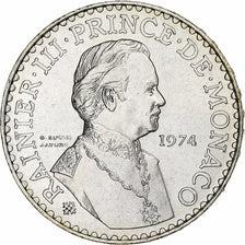 Mónaco, Rainier III, 50 Francs, 1974, Prata, MS(63), KM:152.1