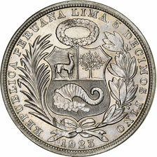 Peru, Sol, 1923, Philadelphia, Silver, AU(50-53), KM:218.1