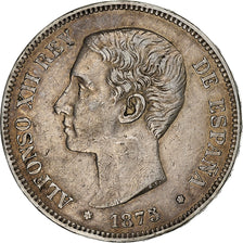 Spain, Alfonso XII, 5 Pesetas, 1875, Silver, EF(40-45), KM:671