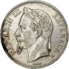 France, 5 Francs, Napoléon III, 1869, Strasbourg, Silver, VF(30-35)