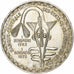 West African States, 500 Francs, 1972, Silver, AU(55-58), KM:7