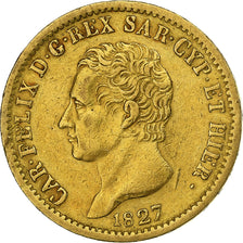 Italien Staaten, SARDINIA, Carlo Felice, 20 Lire, 1827, Torino, Gold, SS