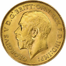 Great Britain, George V, 1/2 Sovereign, 1913, Gold, MS(63), KM:819