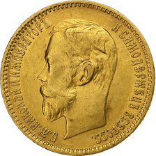 Rusland, Nicholas II, 5 Roubles, 1900, St. Petersburg, Goud, ZF+, KM:62