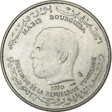 Tunisia, Dinar, 1970, Paris, FAO, Silver, EF(40-45), KM:302