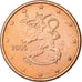 Finlandia, Euro Cent, 2006, Vantaa, Miedź platerowana stalą, MS(63), KM:98