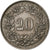 Switzerland, 20 Rappen, 1951, Bern, Copper-nickel, AU(50-53), KM:29a