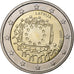 Lettonia, 2 Euro, 30 ans   Drapeau européen, 2013, Vilnius, Bi-metallico, SPL