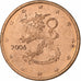 Finland, Euro Cent, 2006, Vantaa, Copper Plated Steel, MS(63)