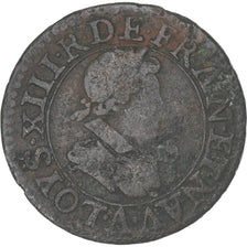 Frankrijk, Louis XIII, Denier Tournois, Denier tournois, buste juvénile au col