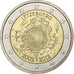 Luxembourg, 2 Euro, 10 years euro, 2012, MS(60-62), Bi-Metallic, KM:119