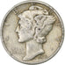 USA, Dime, Mercury Dime, 1939, U.S. Mint, Srebro, VF(20-25), KM:140