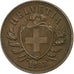 Svizzera, 2 Rappen, 1893, Bern, Bronzo, BB, KM:4.1