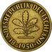 République fédérale allemande, 10 Pfennig, 1950, Hambourg, Brass Clad Steel