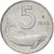 Moneta, Italia, 5 Lire, 1953, Rome, MB+, Alluminio, KM:92