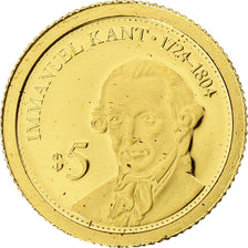 Solomon Islands, Elizabeth II, 5 Dollars, Emmanuel Kant, 2010, Proof, Gold