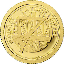 Vanuatu, 20 Vatu, Tour Eiffel, 2013, Proof, Gold, MS(65-70)