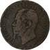 Italië, Vittorio Emanuele II, 10 Centesimi, 1866, Milan, Bronzen, FR, KM:11.1