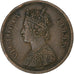 INDIA-BRITISH, Victoria, 1/2 Pice, 1862, Copper, AU(50-53)