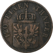 Deutsch Staaten, PRUSSIA, Friedrich Franz II, 3 Pfenninge, 1859, Berlin, Kupfer