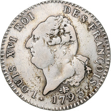 Francia, Louis XVI, 30 Sols, 1793 / AN 5, Lyon, Argento, MB+