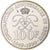 Monaco, Rainier III, 100 Francs, 50e anniversaire de règne, 1999, Srebro