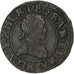 Francia, Louis XIII, Double Tournois, 1619, Bordeaux, Rame, MB+, CGKL:276