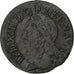 Francia, Louis XIII, Double Tournois, 1643, La Rochelle, Cobre, BC+, CGKL:516