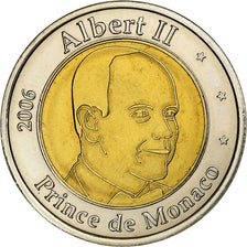 Monaco, Token, Albert II, 2 E, Essai-Trial, 2006, Bi-Metallic, AU(55-58)