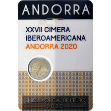 Andorra, 2 Euro, Ibero-American Summit, Coin card, 2020, Bi-Metallic, MS(65-70)