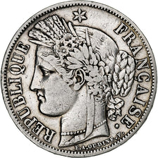 Francia, 5 Francs, Cérès, 1849, Paris, Plata, BC+, Gadoury:719