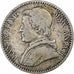 Papal States, Pius IX, 20 Baiocchi, 1858, Rome, Prata, VF(30-35)