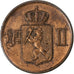 Noruega, Oscar II, Ore, 1876, Bronce, MBC+, KM:352