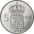 Szwecja, Gustaf VI, 5 Kronor, 1955, Bilon, AU(55-58), KM:829