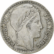 Francia, 20 Francs, Turin, 1933, Paris, Rameaux courts, Plata, BC+, Gadoury:852