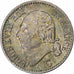 France, Louis XVIII, 1/4 Franc, 1824, Paris, Silver, AU(55-58), Gadoury:352