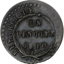 Haití, Centime, 1840 / AN 37, Cobre, MBC, KM:A21