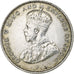 Ceylon, George V, 50 Cents, 1922, Calcutta, Argento, BB+, KM:109a