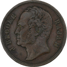 Sarawak, James Brooke, Cent, 1863, Heaton, Copper, EF(40-45), KM:3