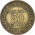 Francja, 50 Centimes, Chambre de commerce, 1921, Paris, Brązal, VF(30-35)