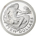 Barbados, 10 Dollars, Independance, 1976, Franklin Mint, PP, Silber, UNZ, KM:26a