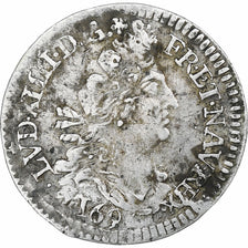 France, Louis XIV, 4 Sols aux 2 L, 1691, Rennes, Argent, TB+, Gadoury:106