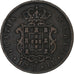 Portugal, Maria II, 10 Reis, 1850, Lisbon, Cobre, MBC, KM:481