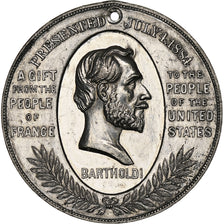 França, medalha, Bartholdi, Statue of Liberty, 1886, Prata, AU(55-58)